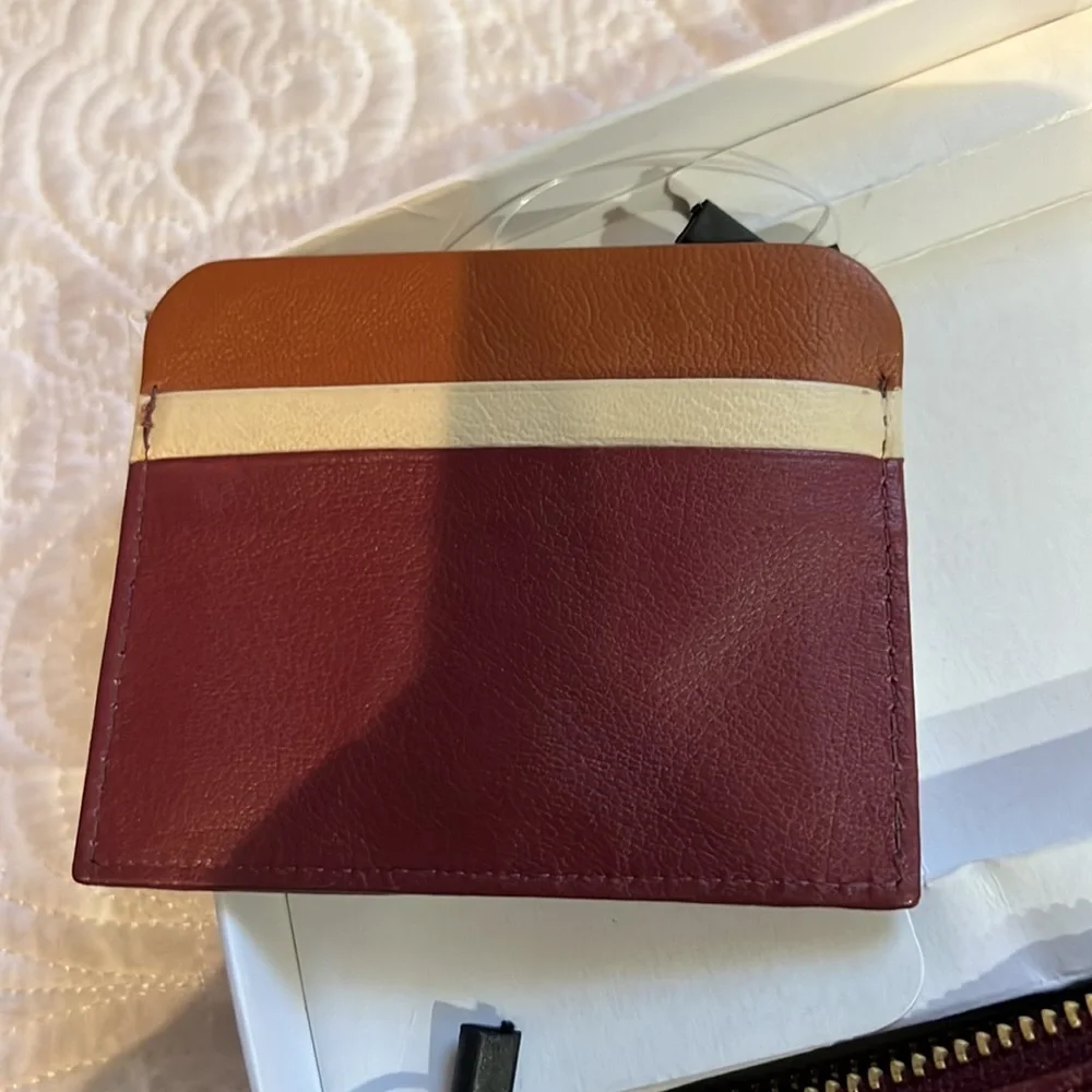 Thacker New York‎ genuine leather clutch and card case 2 piece gift set, NWT